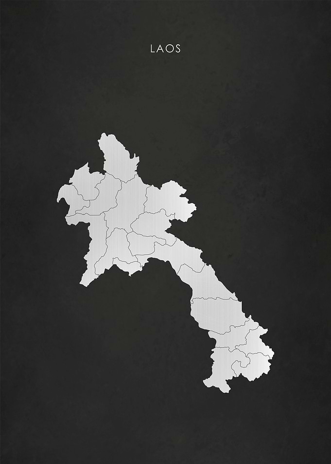 Silver Laos Map