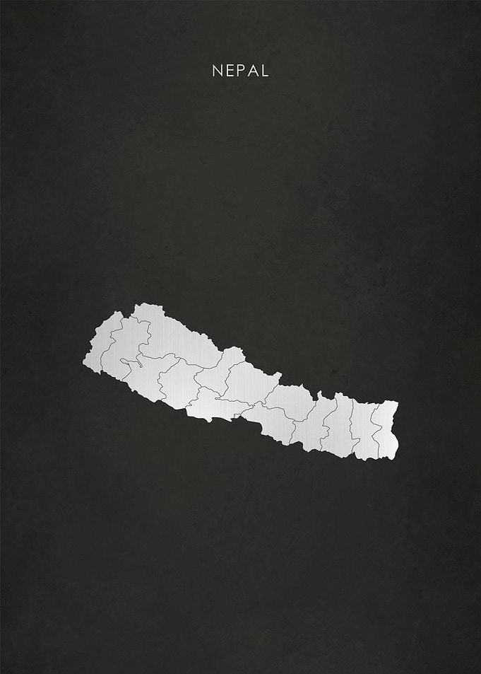 Silver Nepal Map