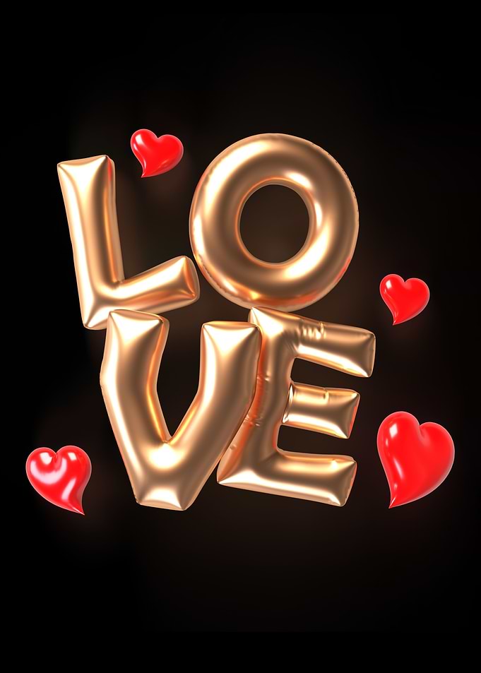 Love Gold Valentines Day