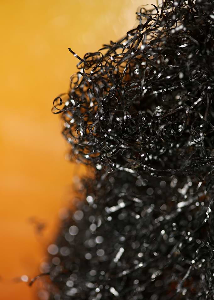Metal wire abstract macro