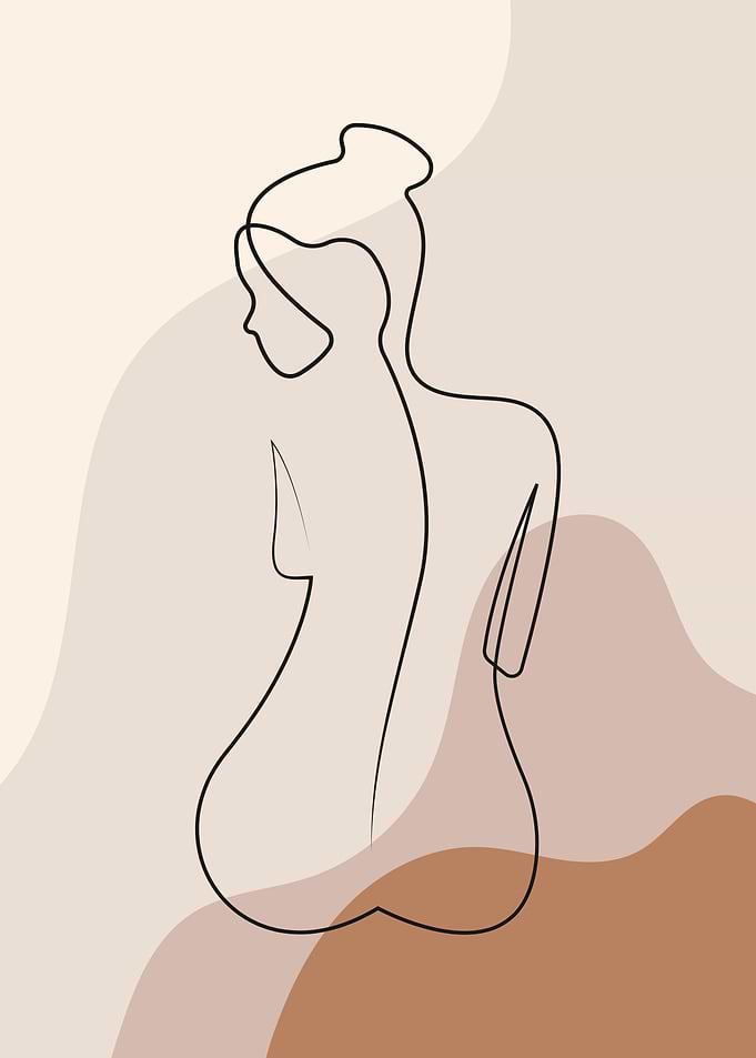 Woman Line Nude Art