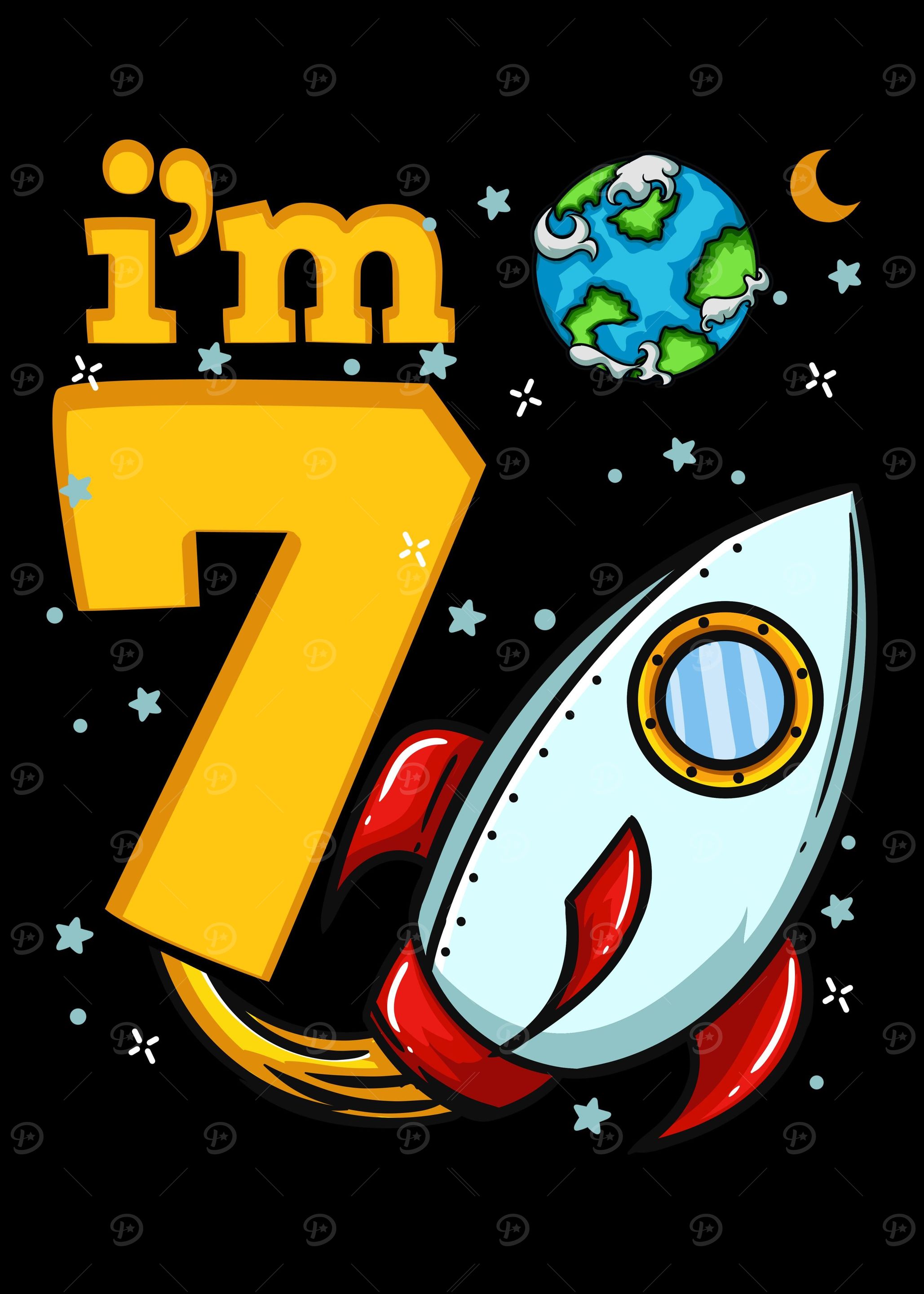 7th Birthday Space Rocket