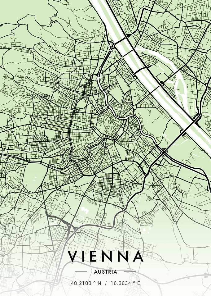 Vienna City Map Green