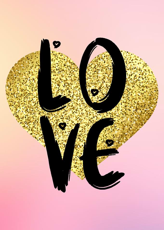 Love with Gold Heart