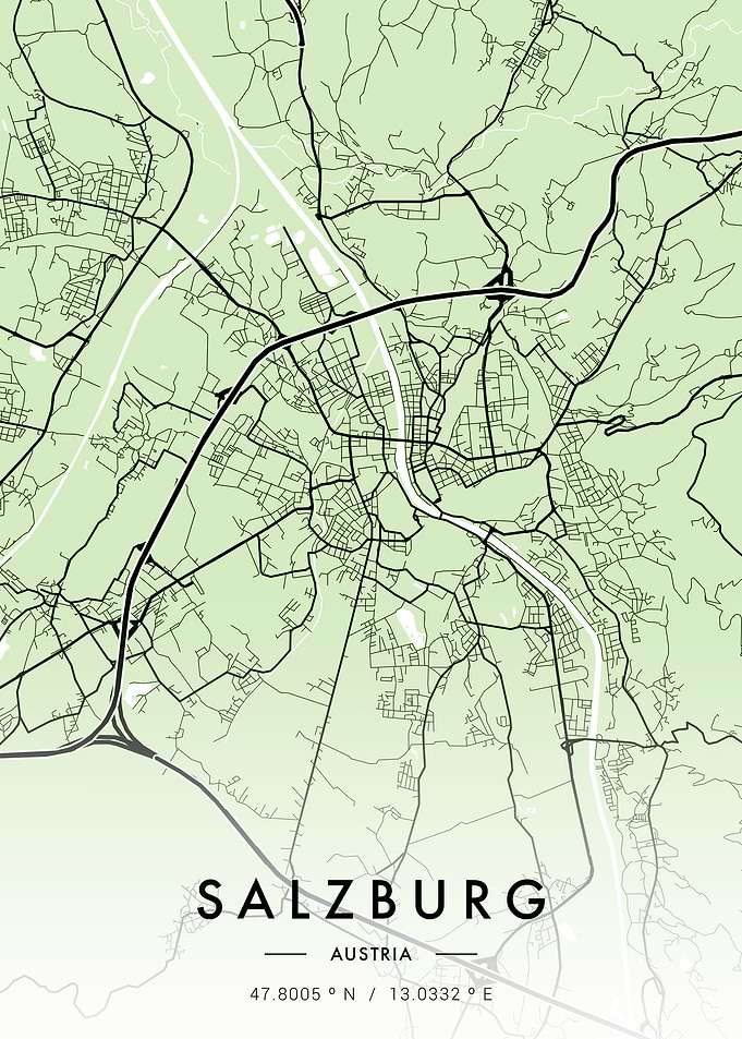 Salzburg City Map Green