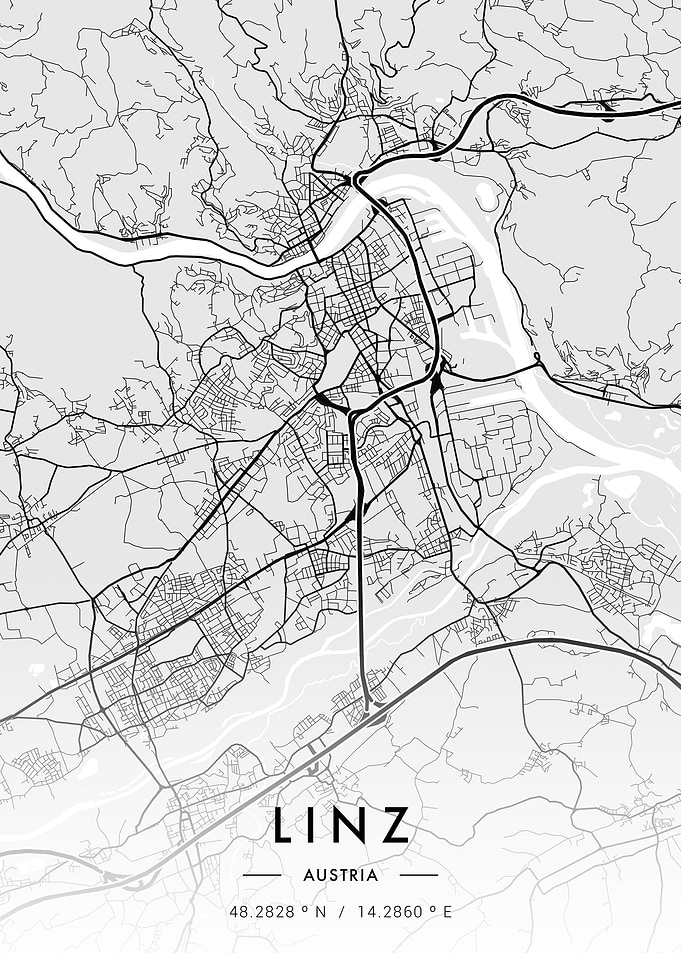 Linz City Map White