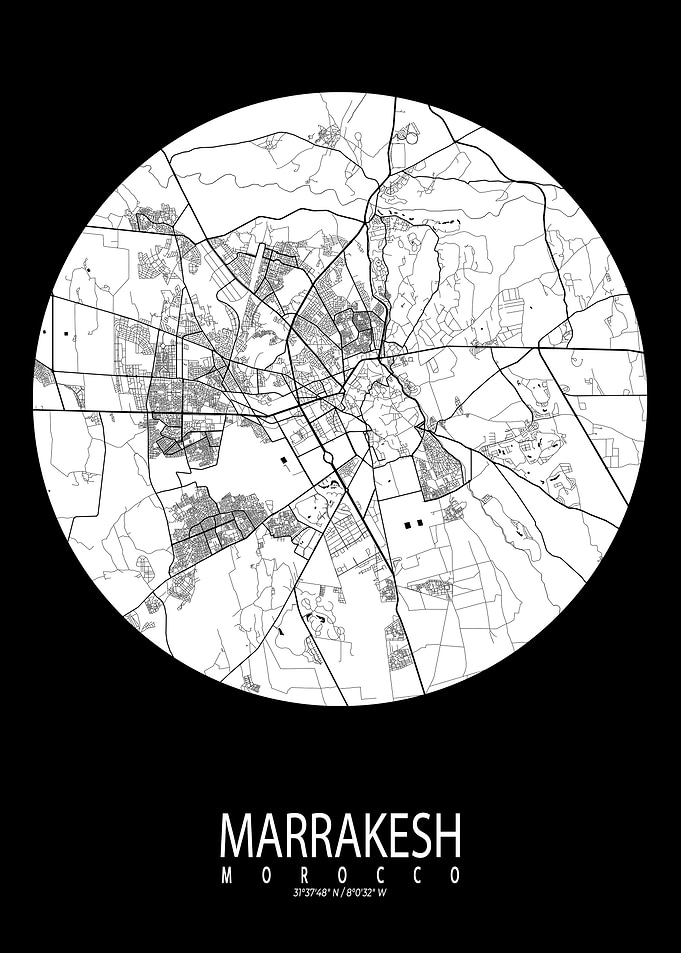 Marrakesh City Map Moon