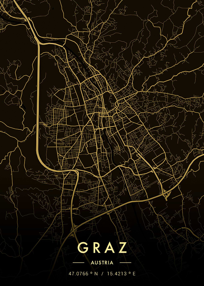 Graz City Map Gold