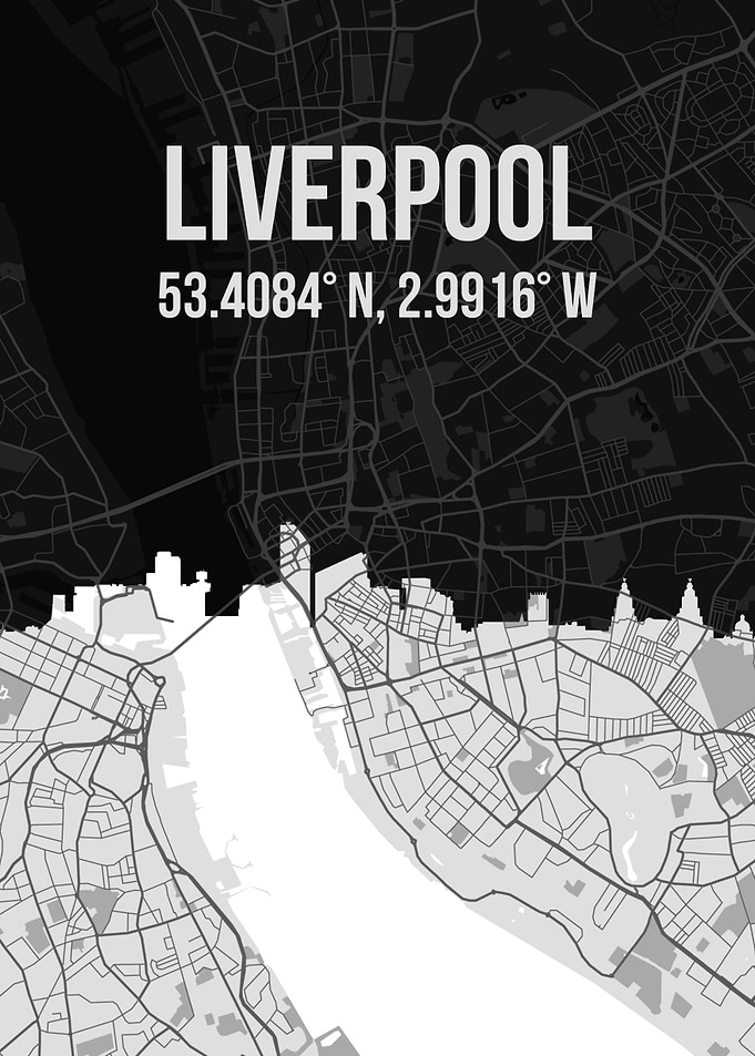 Liverpool City Map Skyline