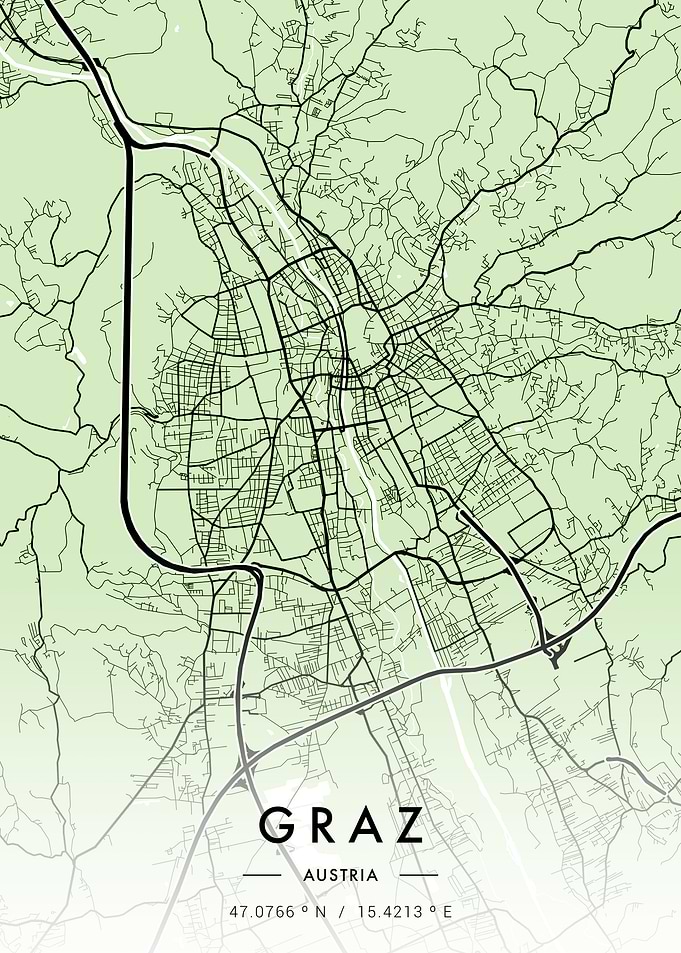 Graz City Map Green