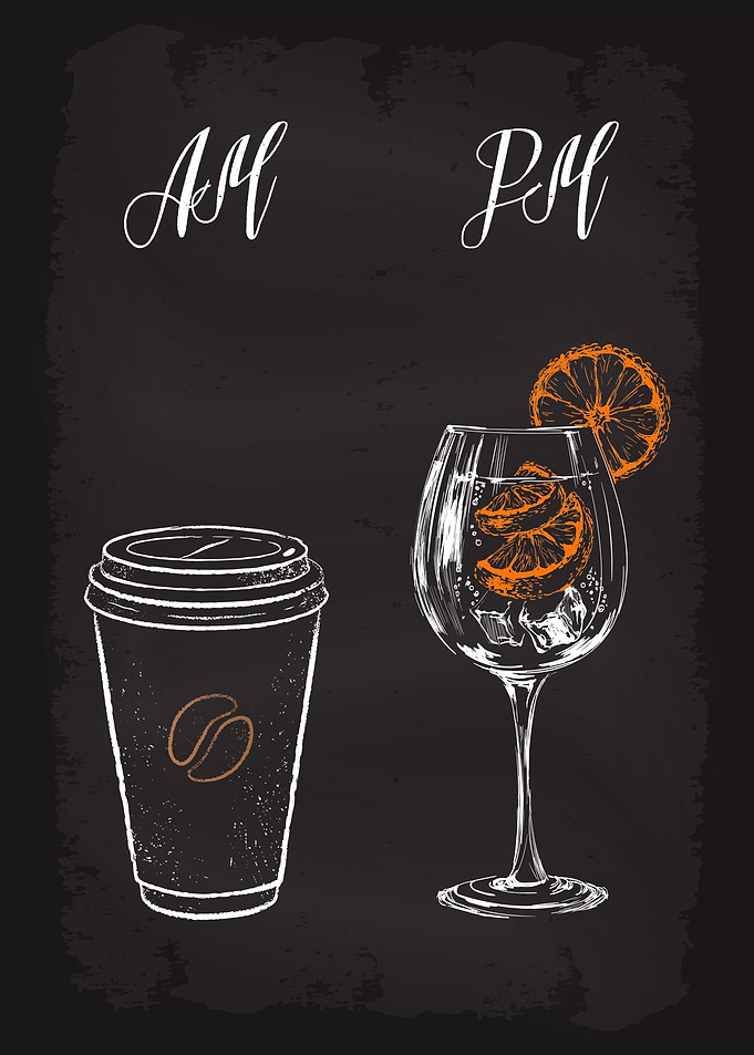 AM Coffee PM Aperol Spritz