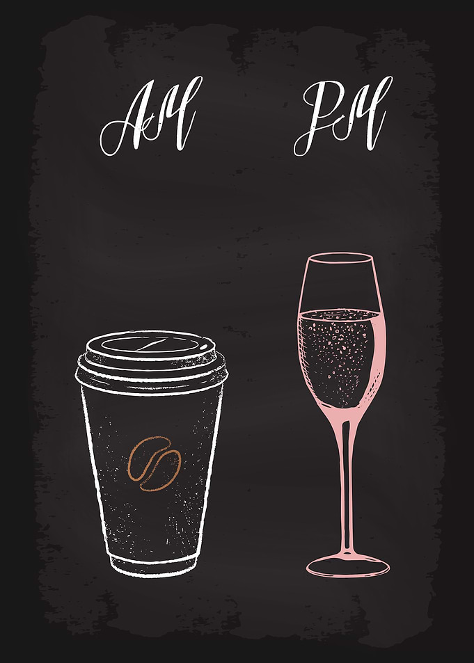 AM Coffee PM Champagne