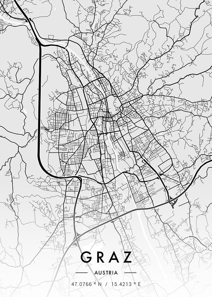 Graz City Map White
