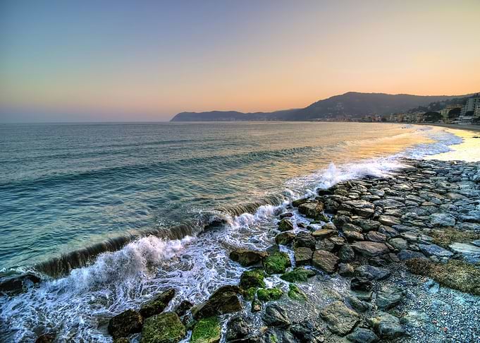 Sunset by the sea