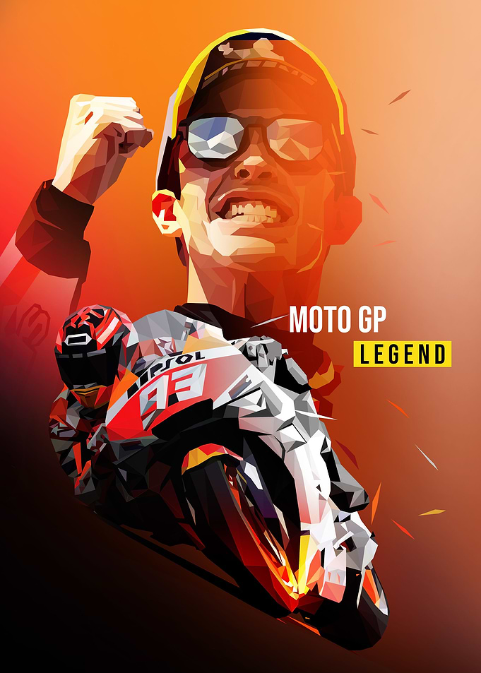 Marc Marquez Low Poly II
