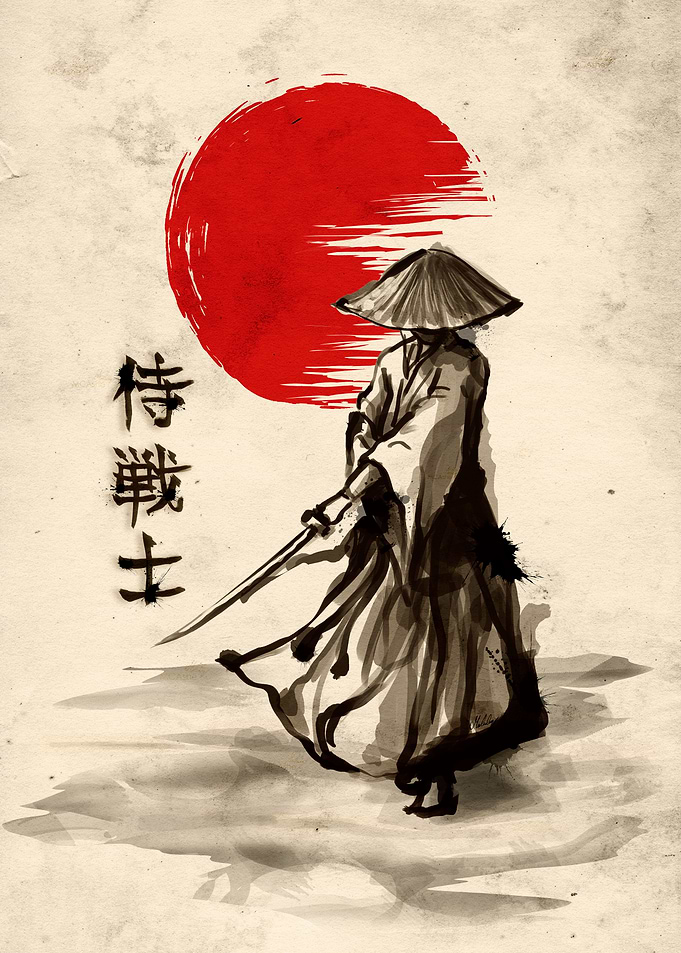 Samurai red moon