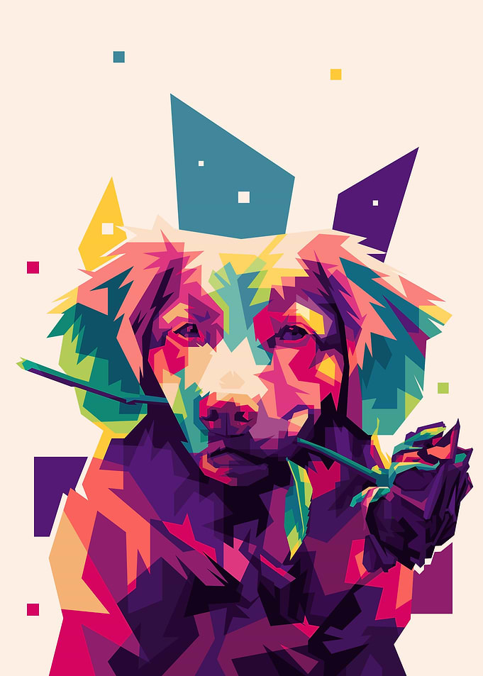 golden retriever pop art