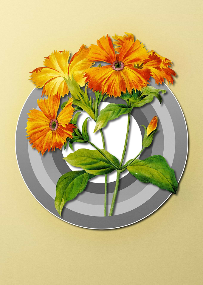 Geometric Yellow Flower