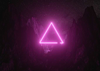 Pink neon triangle gaming