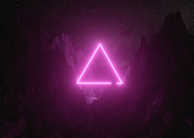 Pink neon triangle gaming