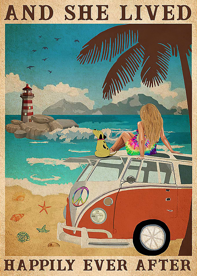 Beach Dog girl Hippie