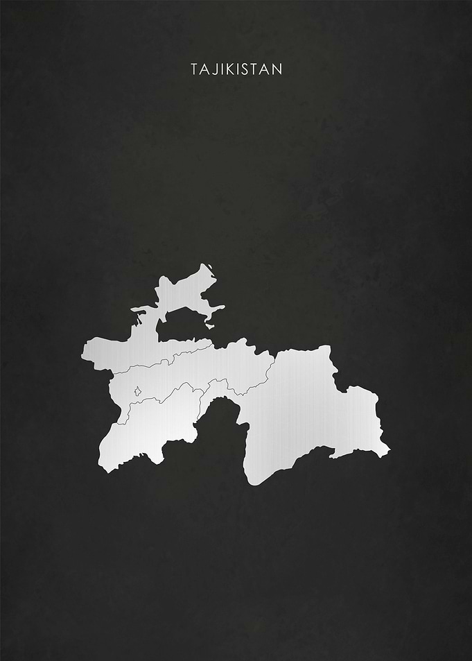 Silver Tajikistan Map