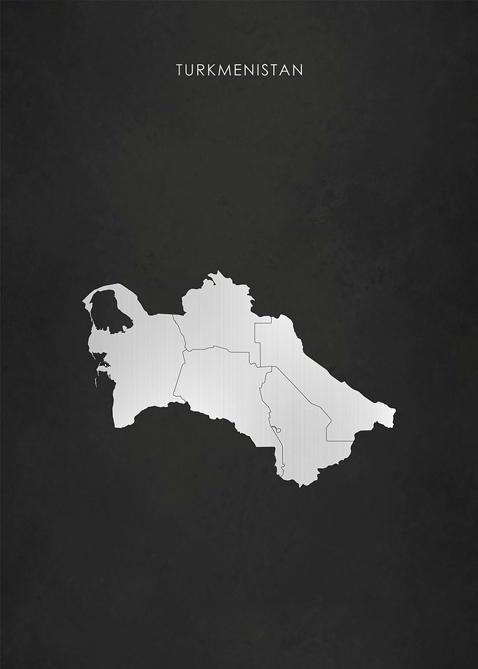 Silver Turkmenistan Map