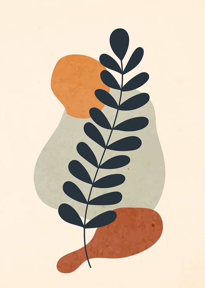 Modern Green Leaf Art