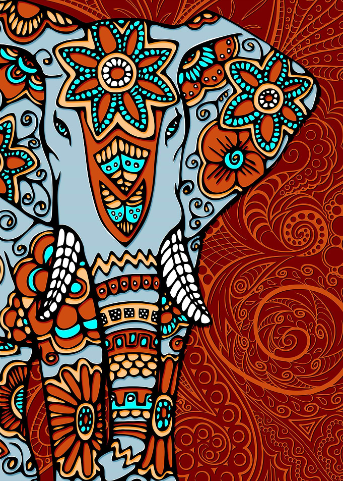 Decorated Indian Elephant