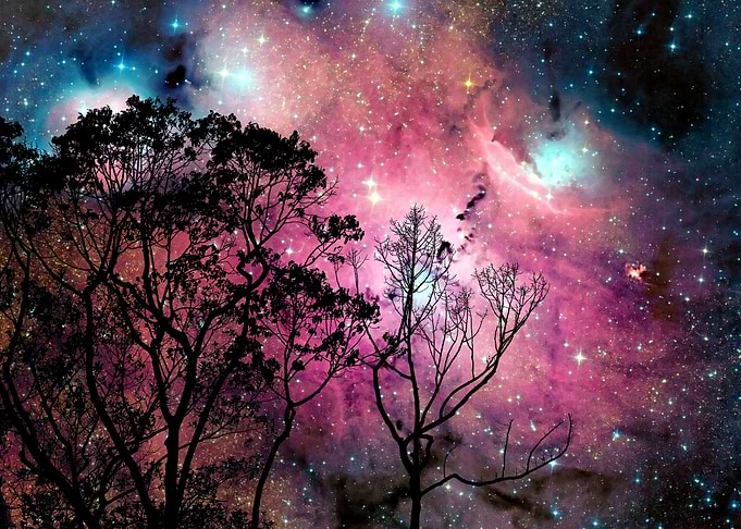 Galaxy night cloud sky