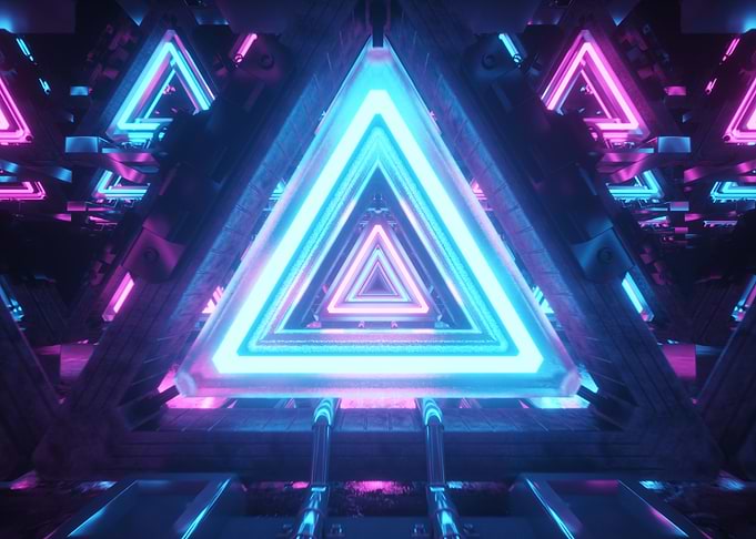 Futuristic metal triangles