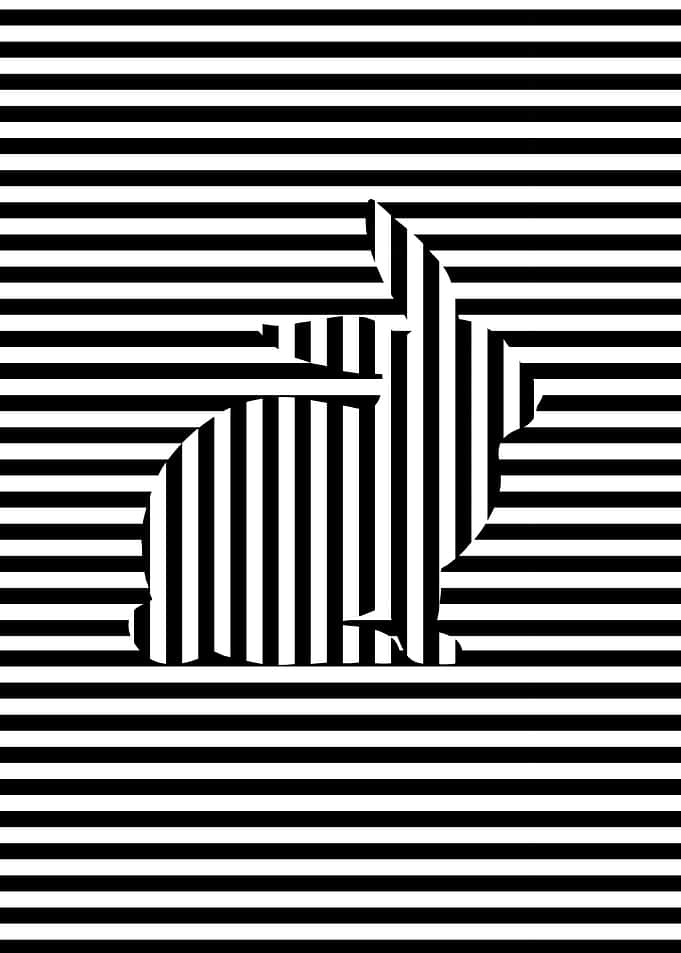 Rabbit on Stripes