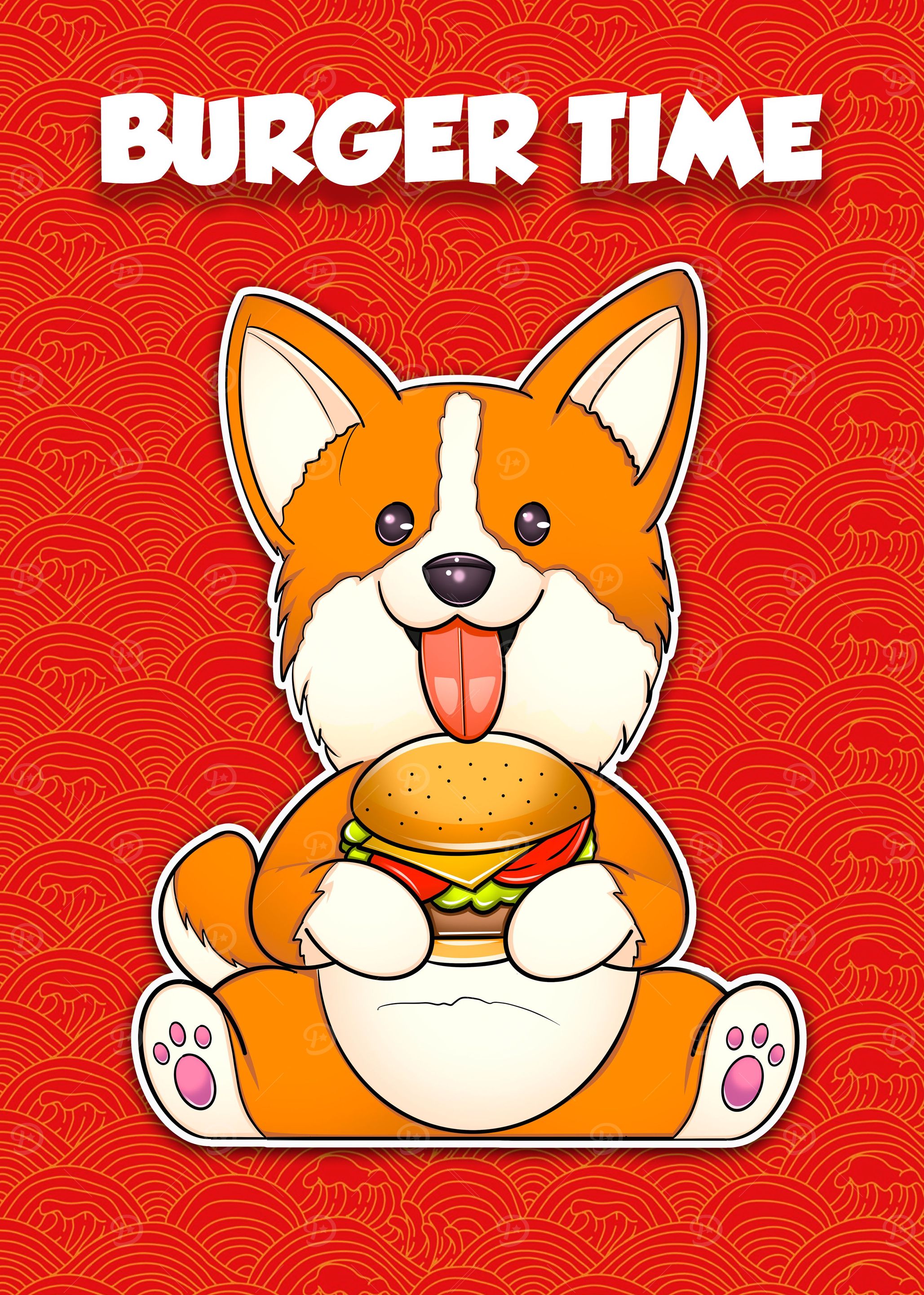 corgi eat burger