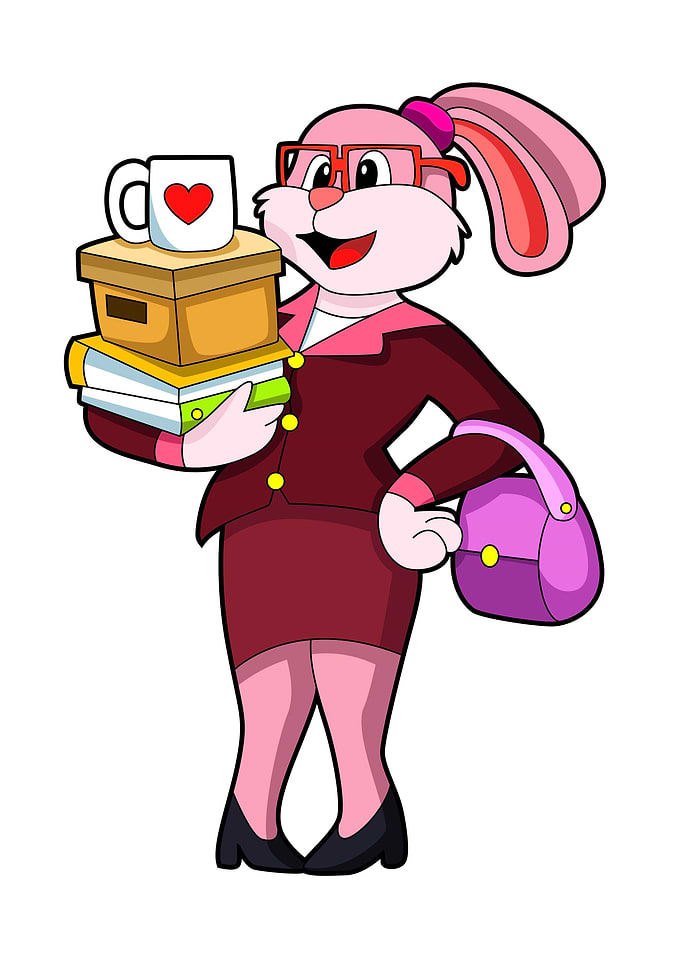 Rabbit Secretary Heart Mug