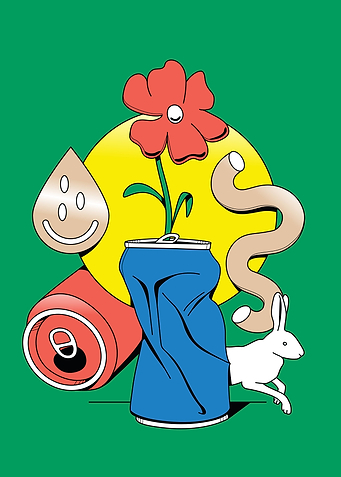 Flower in Can with Rabbit