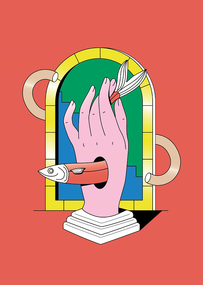 HAND FISH SURREALISM
