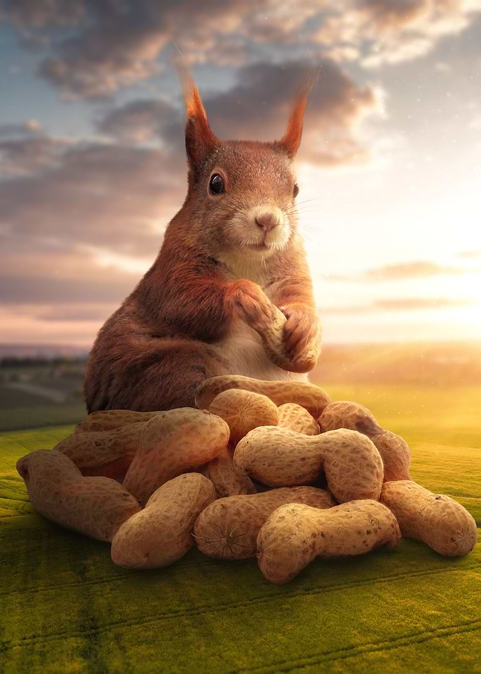 Squirrel with Peanuts