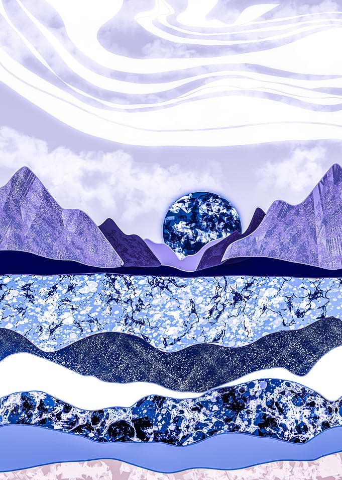 Blue textured mountains