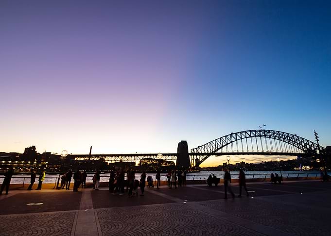 Harbour bridge sunset
