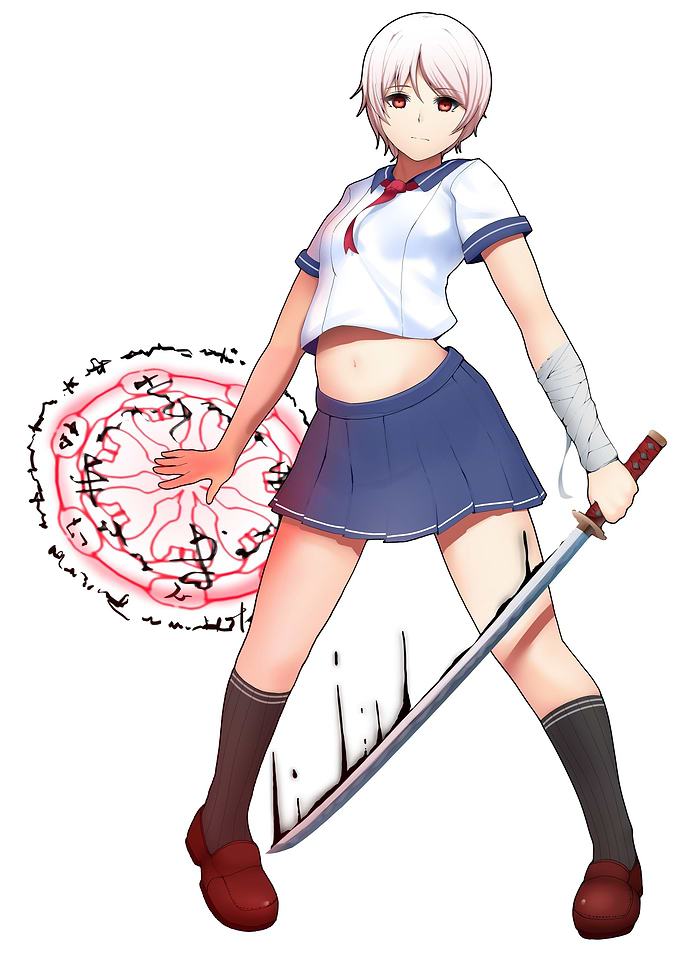 girl body anime red