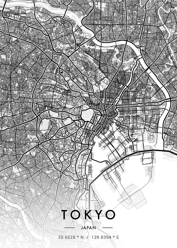 Tokyo City Map White