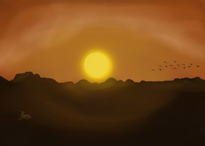 attractive sunset