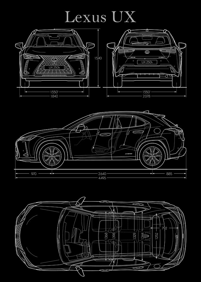 Lexus UX 2019 Blueprint