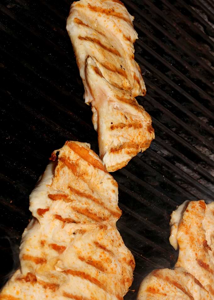 Meat baking on Greek grill
