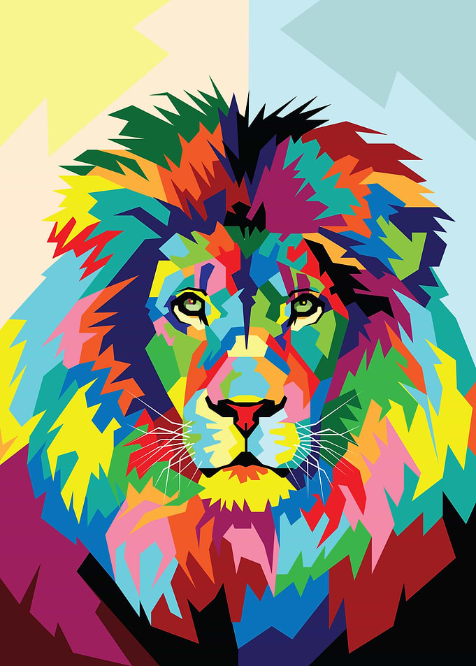 Lion Wildlife Pop Art