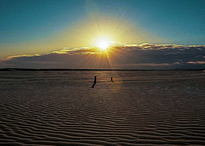 Beach of Rimini at sunrise