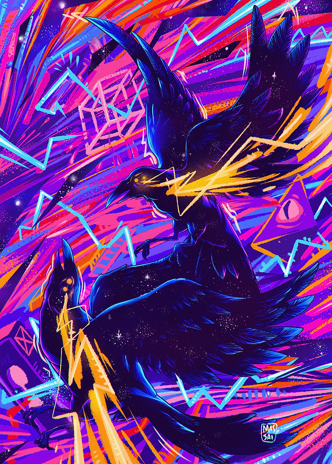 Colorful Ravens