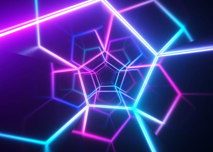 Neon light spectrum 3D