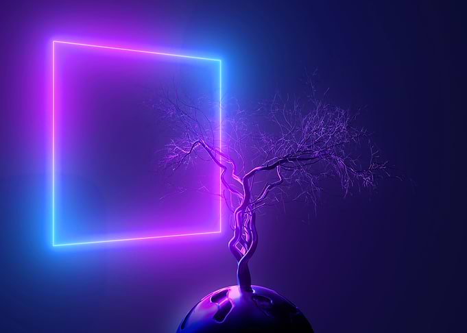 Neon mystical leafless
