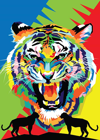 Wild Life Tiger Pop Art
